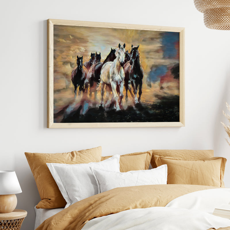 Magnificent Horses Abstract Art Wall Painting