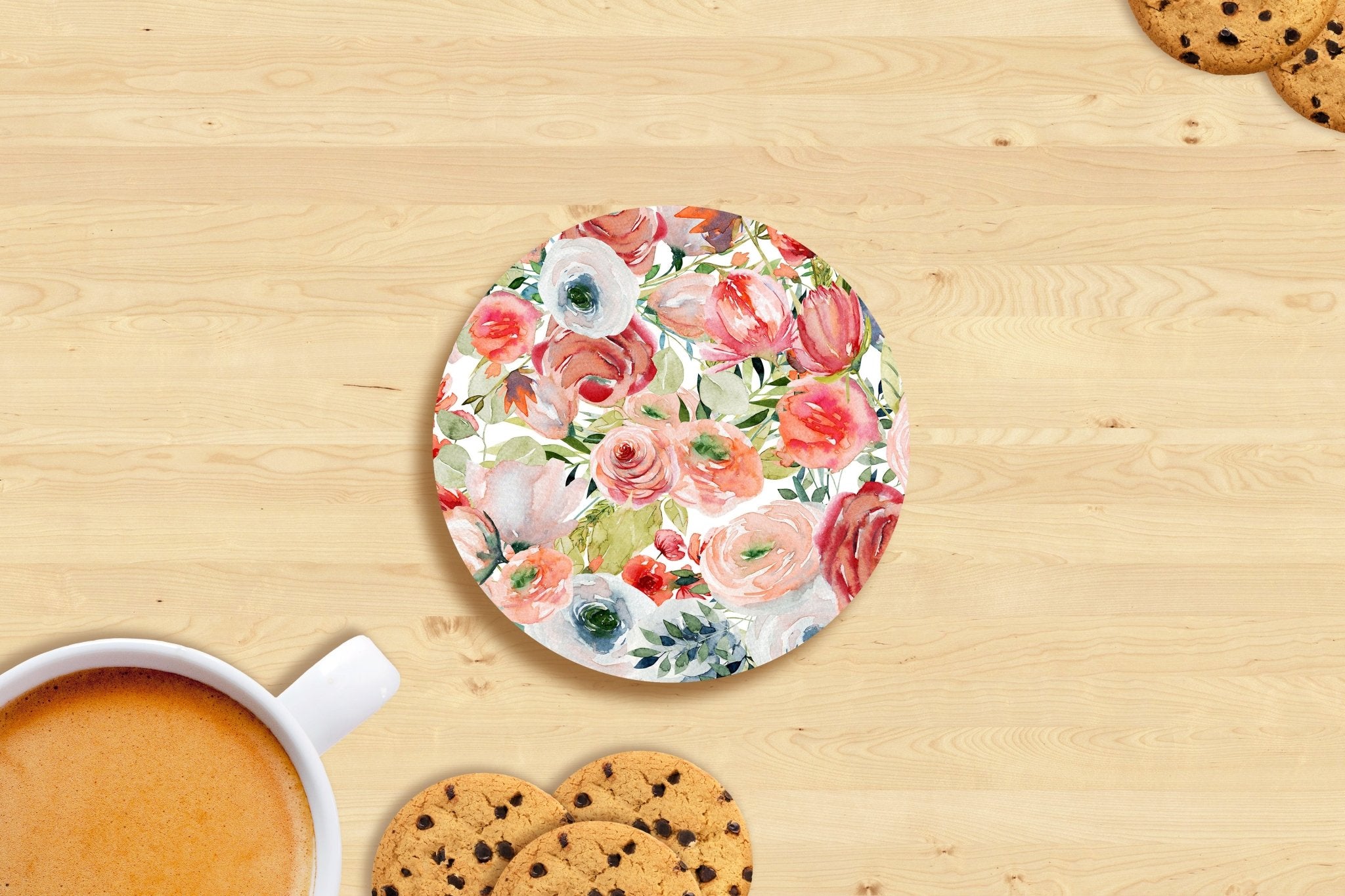 Colorful Floral Printed Set of 6 Coasters