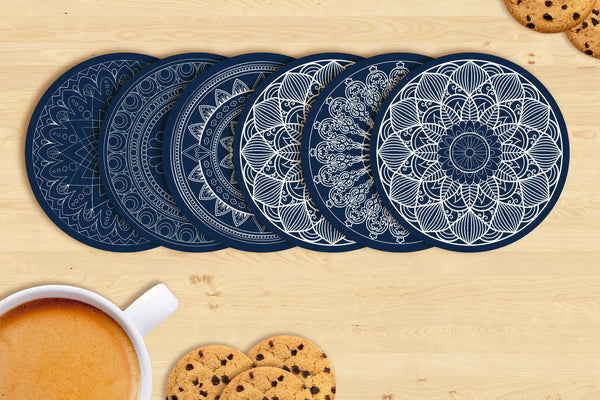 Mandala Marvel Coasters: 6 Pieces of Artistic Beauty