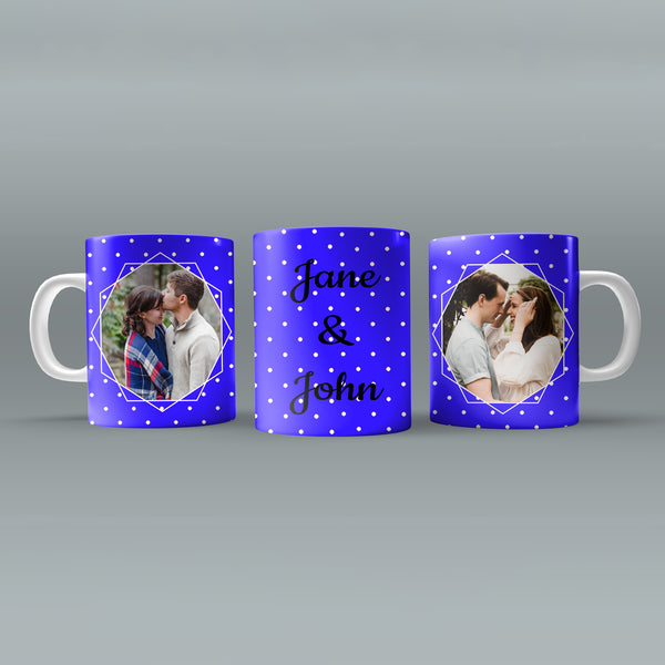 Photo Mug for Couple Blue