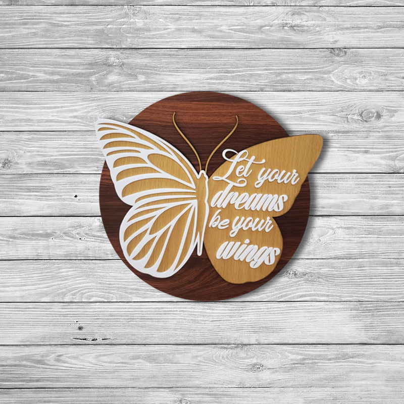 Butterfly Wooden Name Plate