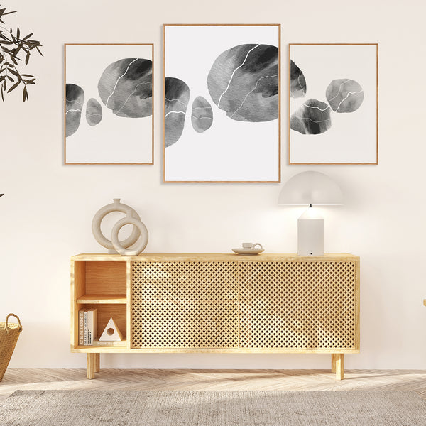 Abstract Leaf Wall Art Paintings Set of 3