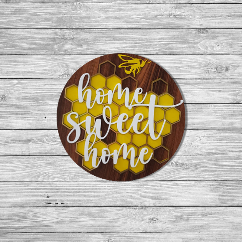 Buzzing Bee Home Sweet Home Nameplate