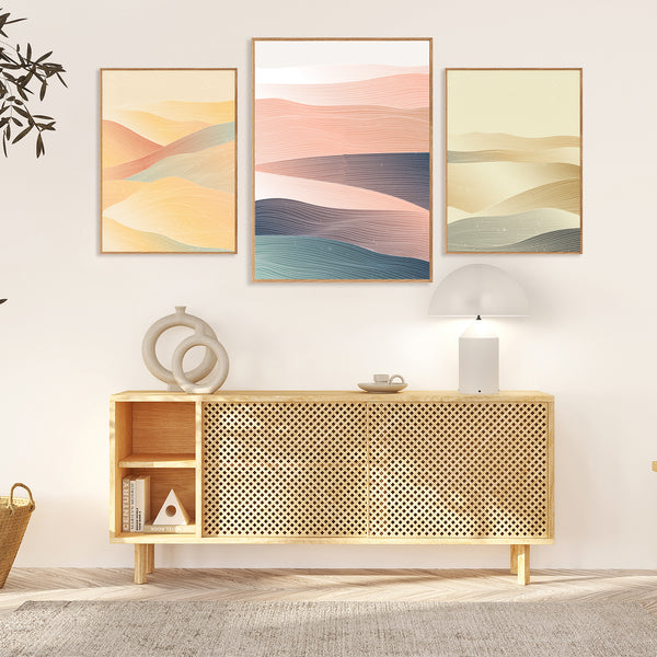 Abstract Desert Wall Art Paintings Set of 3