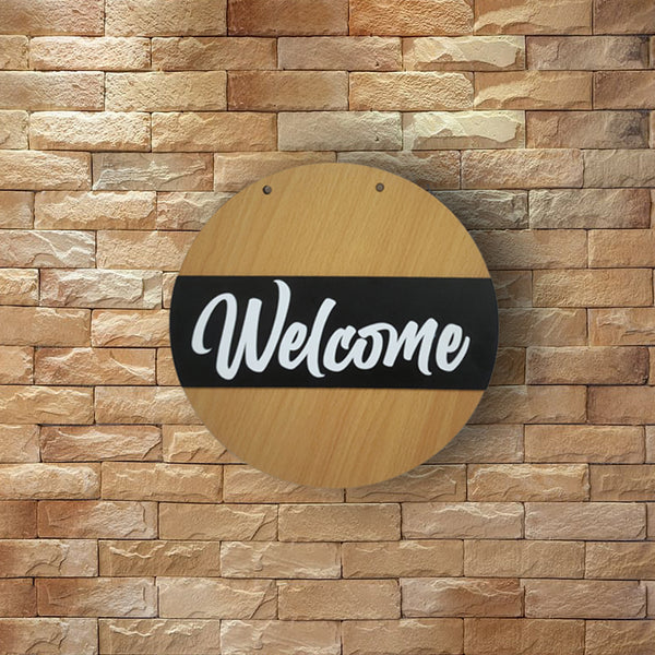 Welcome Wooden Nameplate