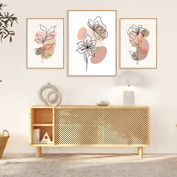 Floral Wall Art Paintings Set of 3