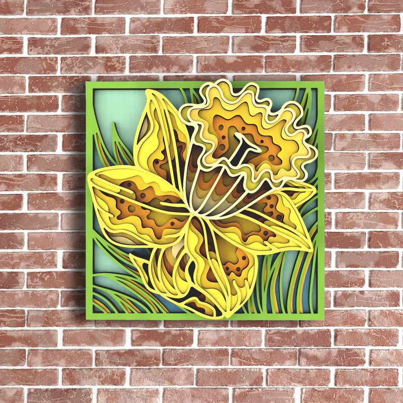 3D Narcissus Flower Mandala Art Wall Decor