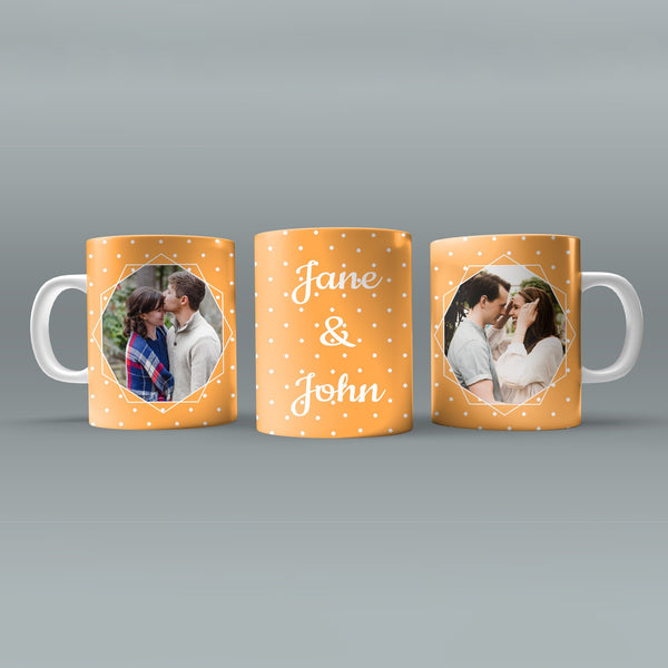 Photo Mug for Couple Orange