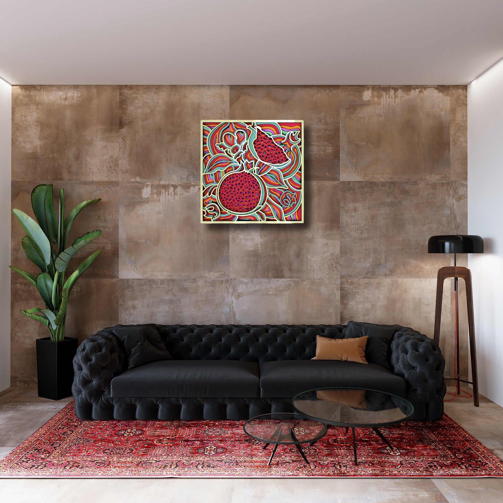 Pomegranate Mandala Art Wall Decor