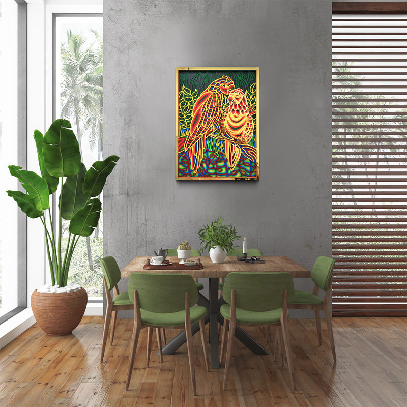 3D Parrot Mandala Wall Decor