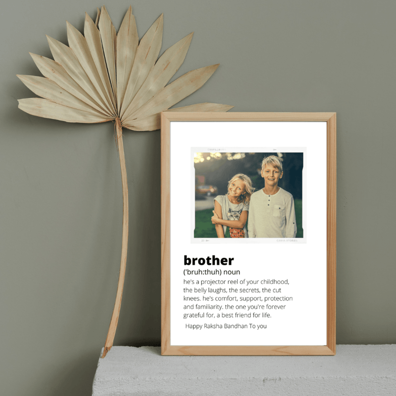 Beautiful Wooden Brother Photo Frame for with Personalized text