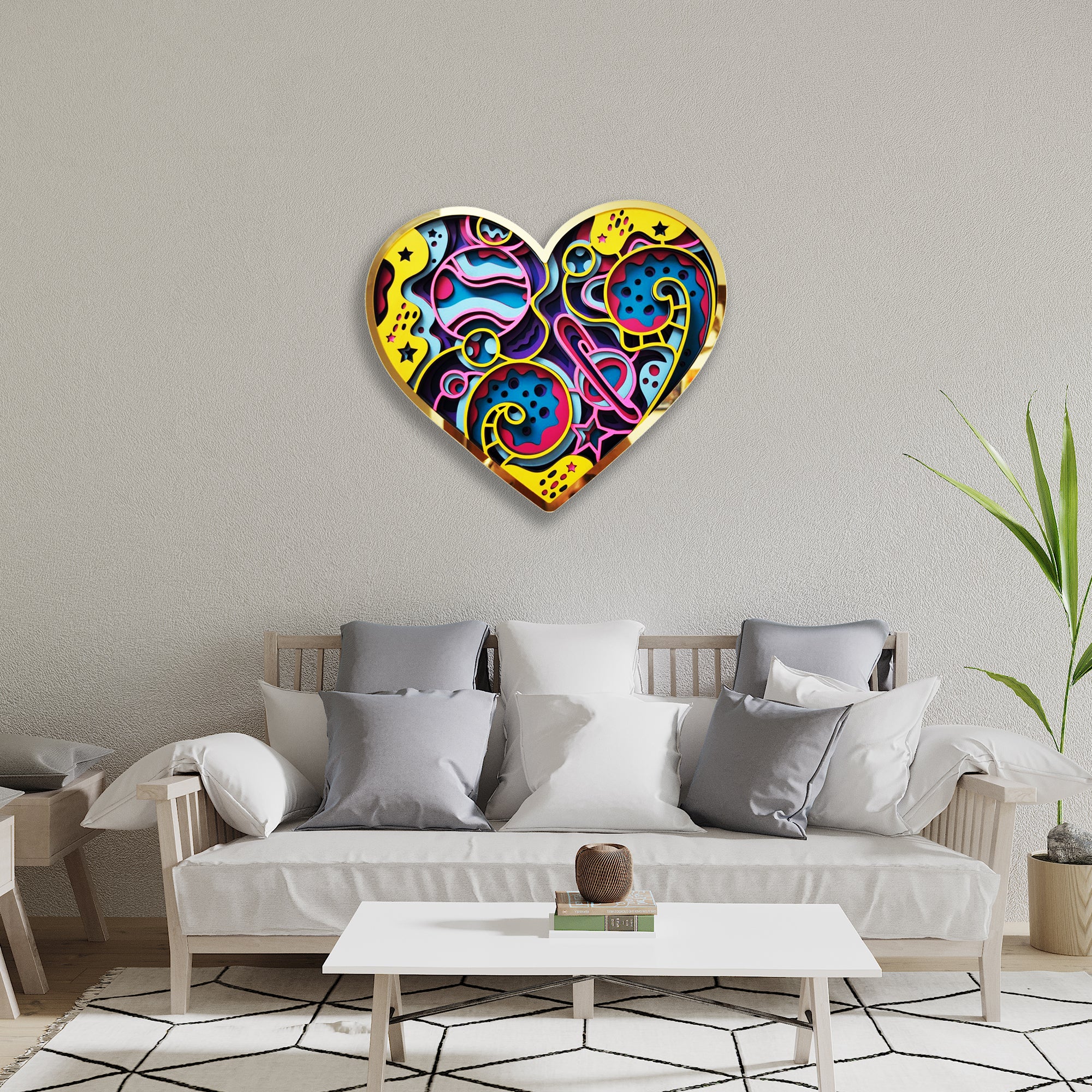 Buy 3D Space Heart Mandala Art