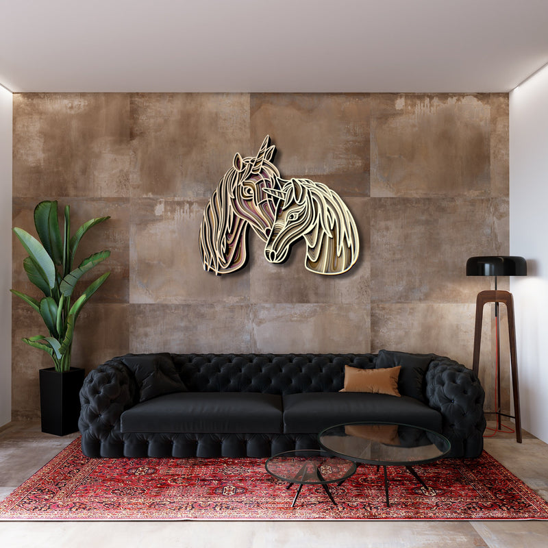 3D Unicorn Mandala Art Wall Decor