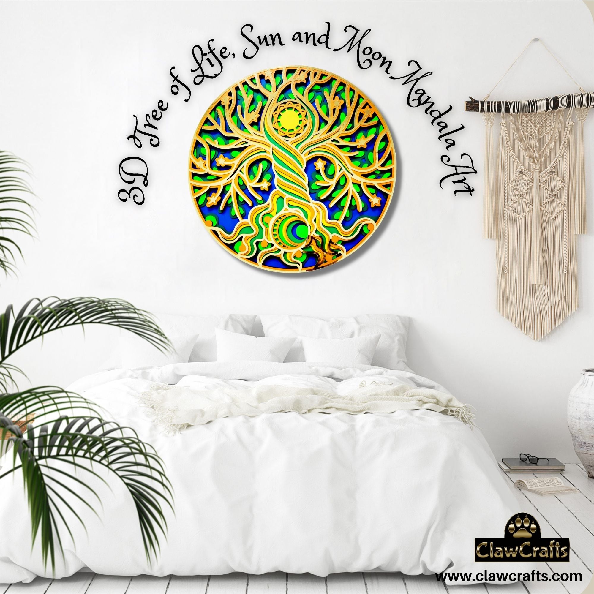 Buy 3D Tree of Life, Sun and Moon Mandala Art Wall Decor