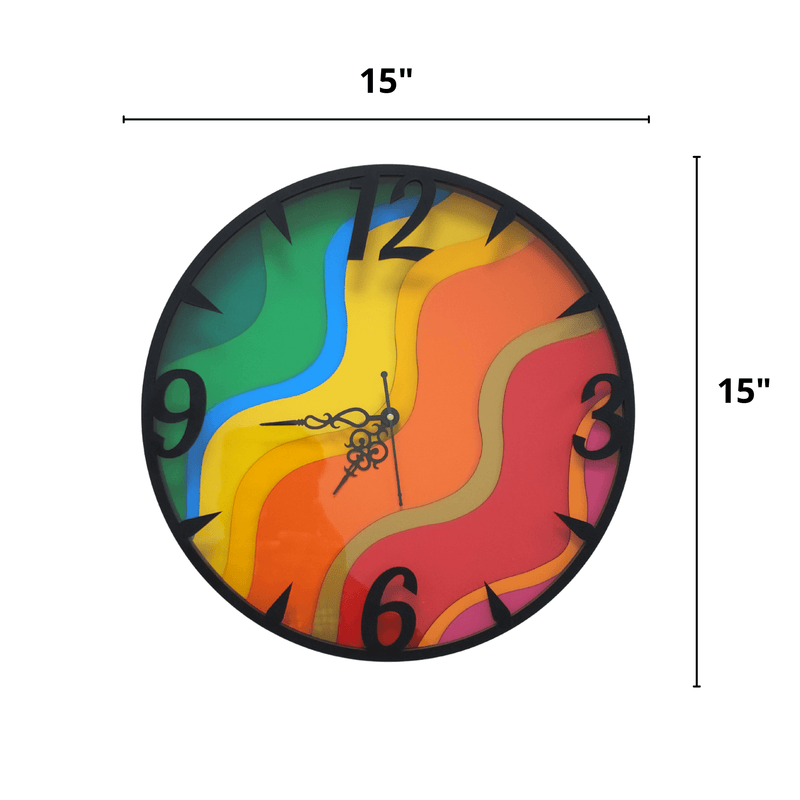 Rainbow modern wall clock