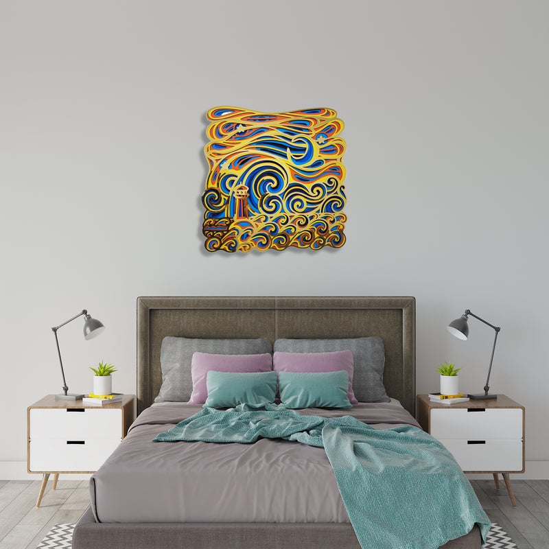 Lighthouse In Sea Wall Decor