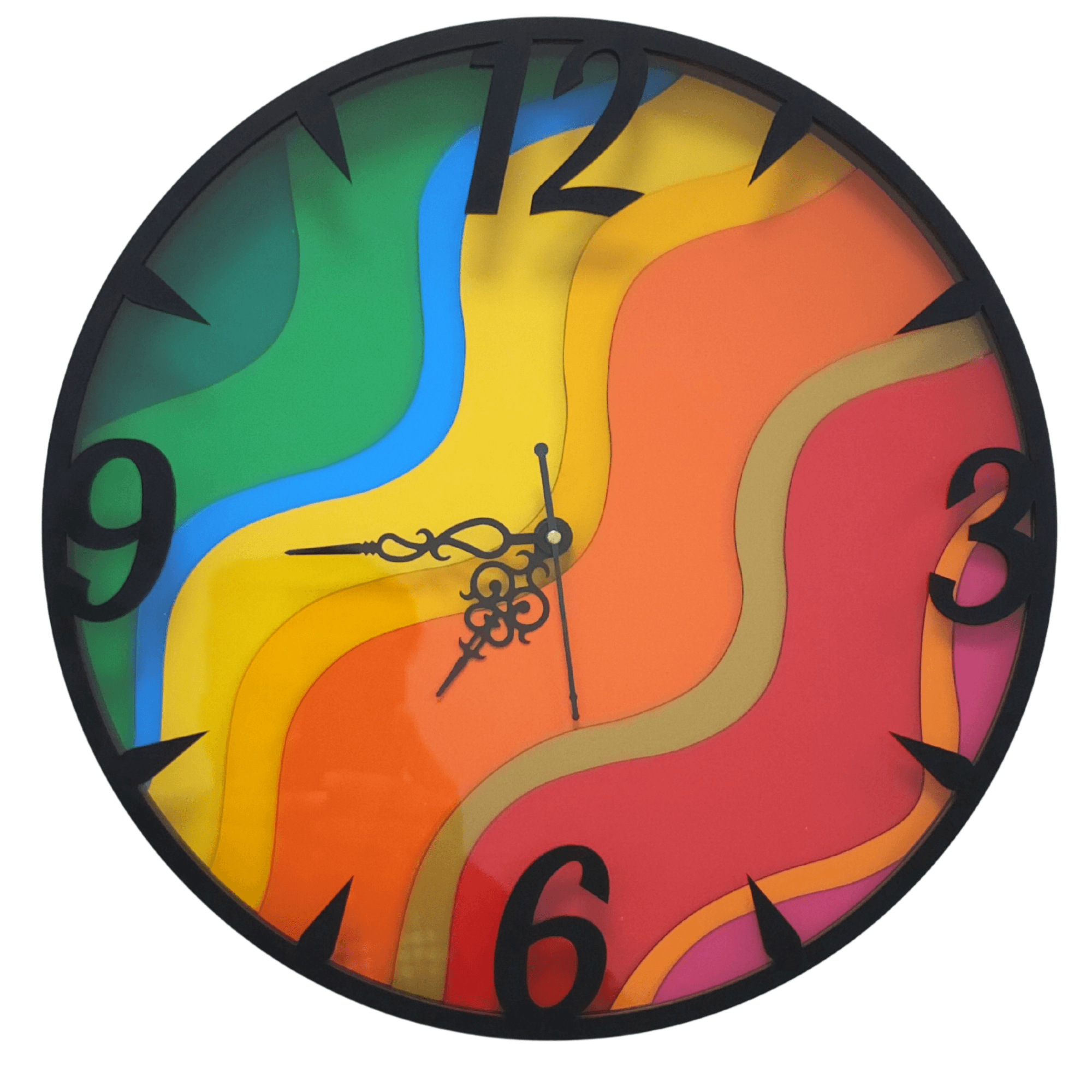3d Rainbow Mandala Art Wall Clock