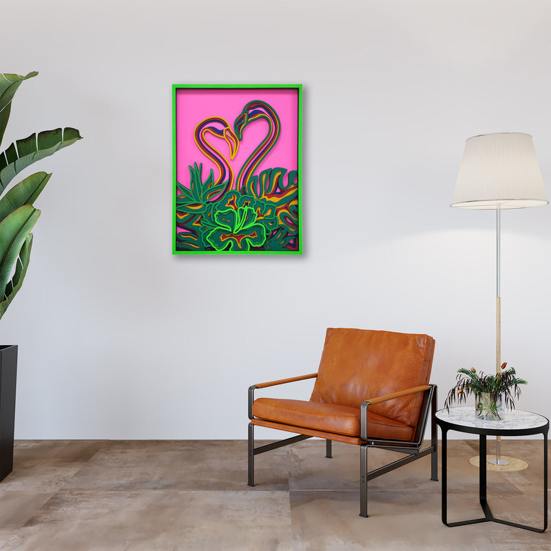 Love Flamingos Wall Decor
