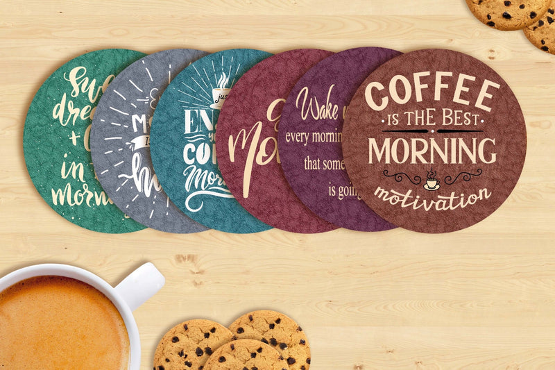 Coffee Kick Coasters: 6-Pack for Your Morning Boost