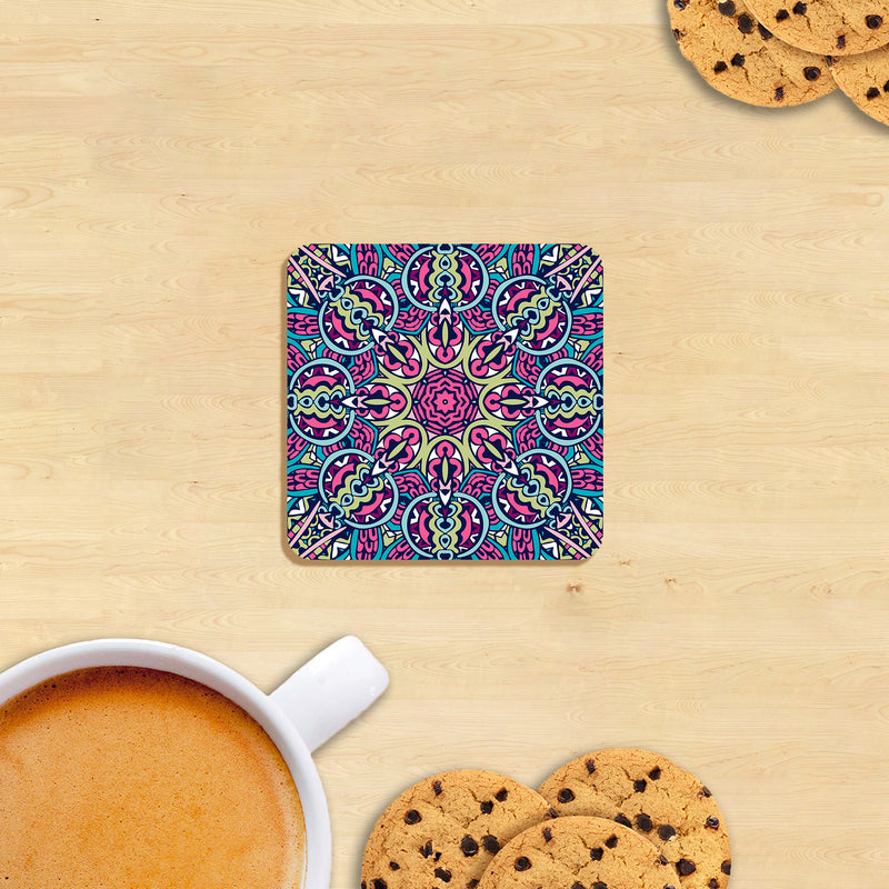 Purple Mandala Art Coaster set of 6