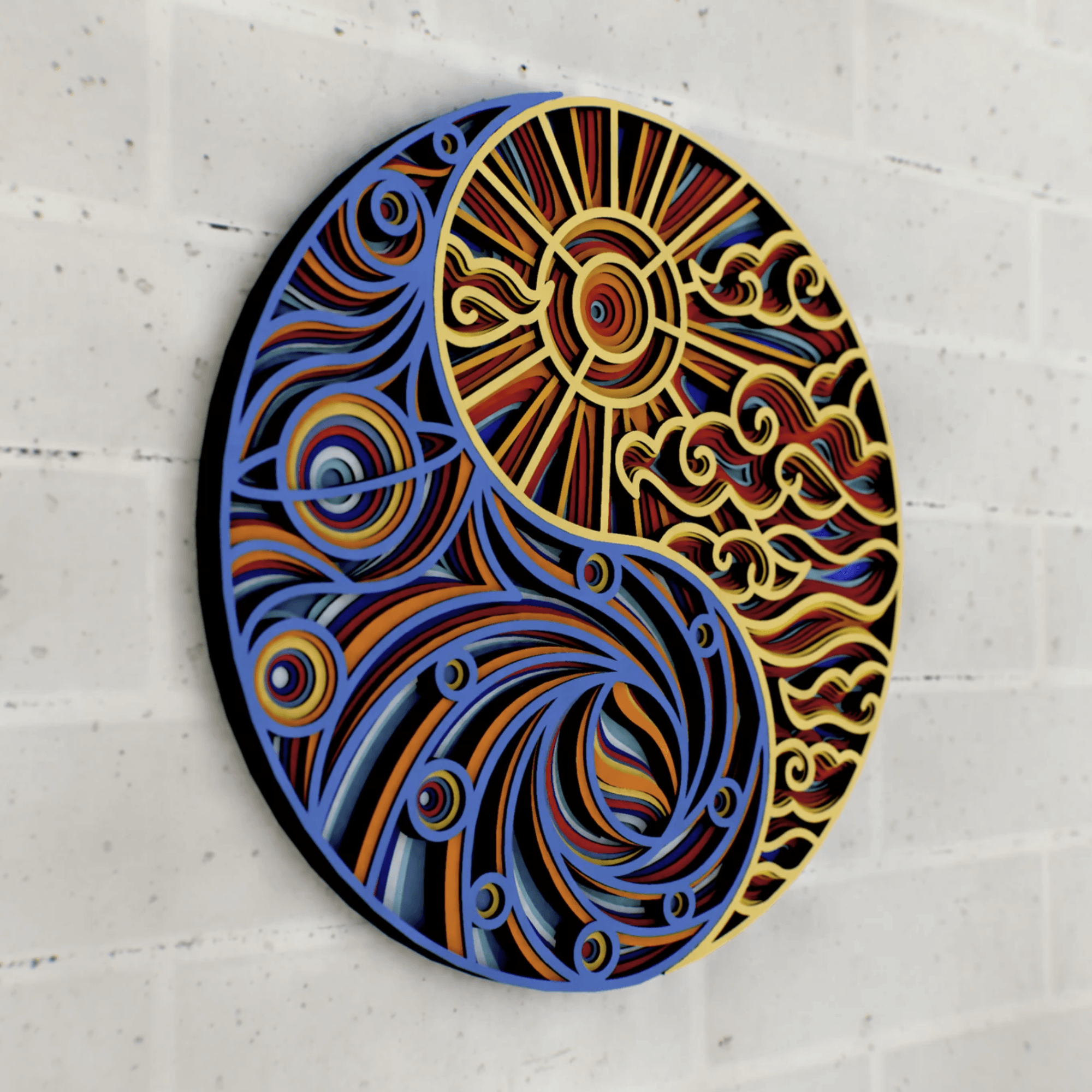3D Yin Yang Mandala Art Wall Decor