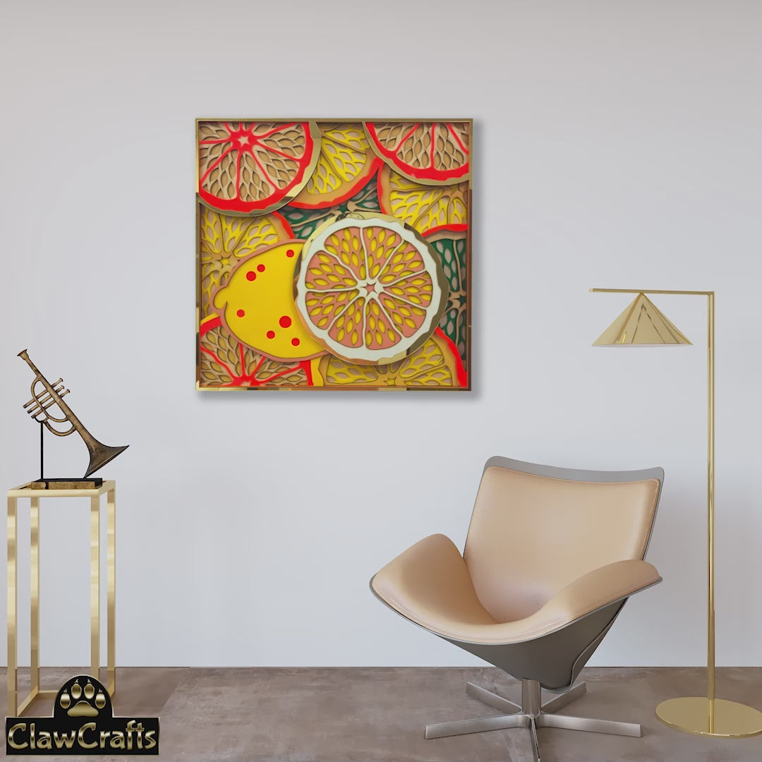 3D Lemon Frame Mandala Art