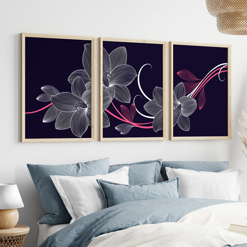 Flower Abstract Art Wall Paintings Set