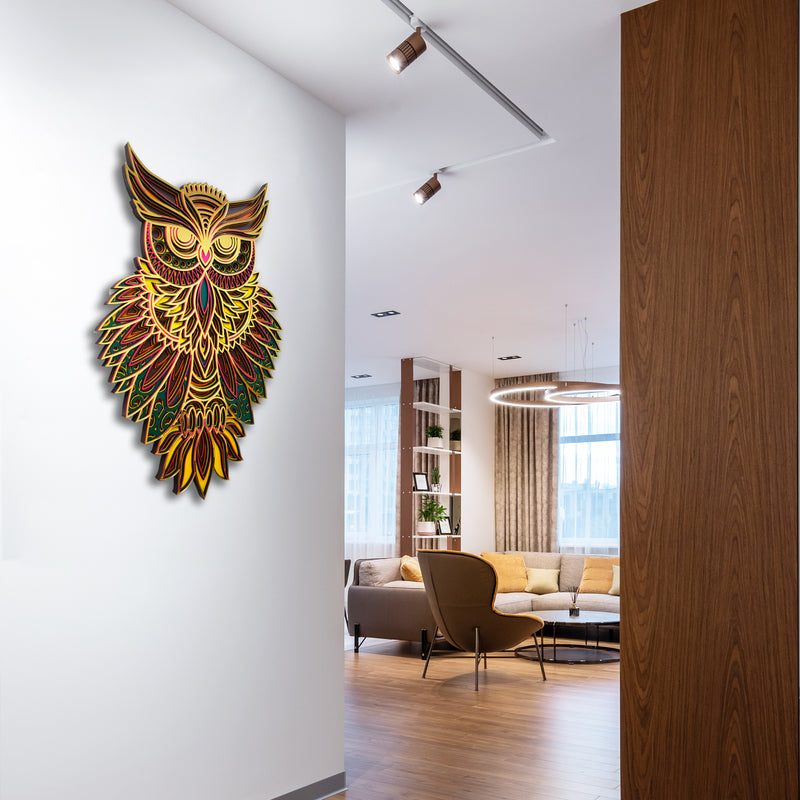 Golden Owl Wall Decor