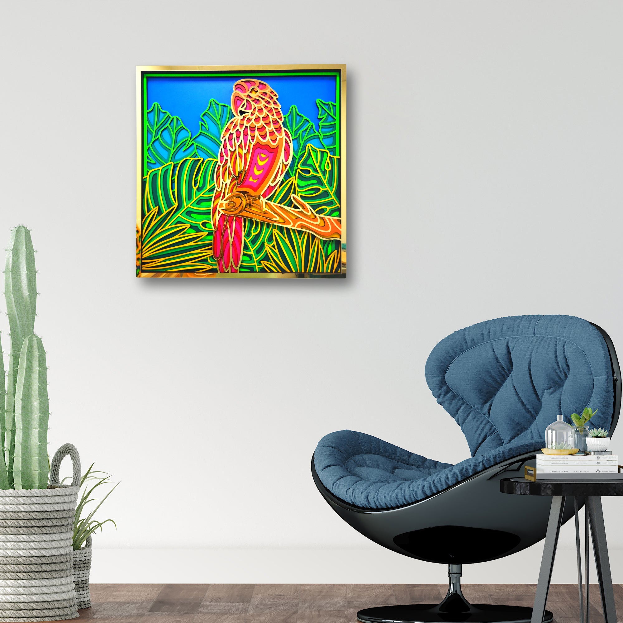 Buy 3D Parrot  Mandala Art Wall Decor