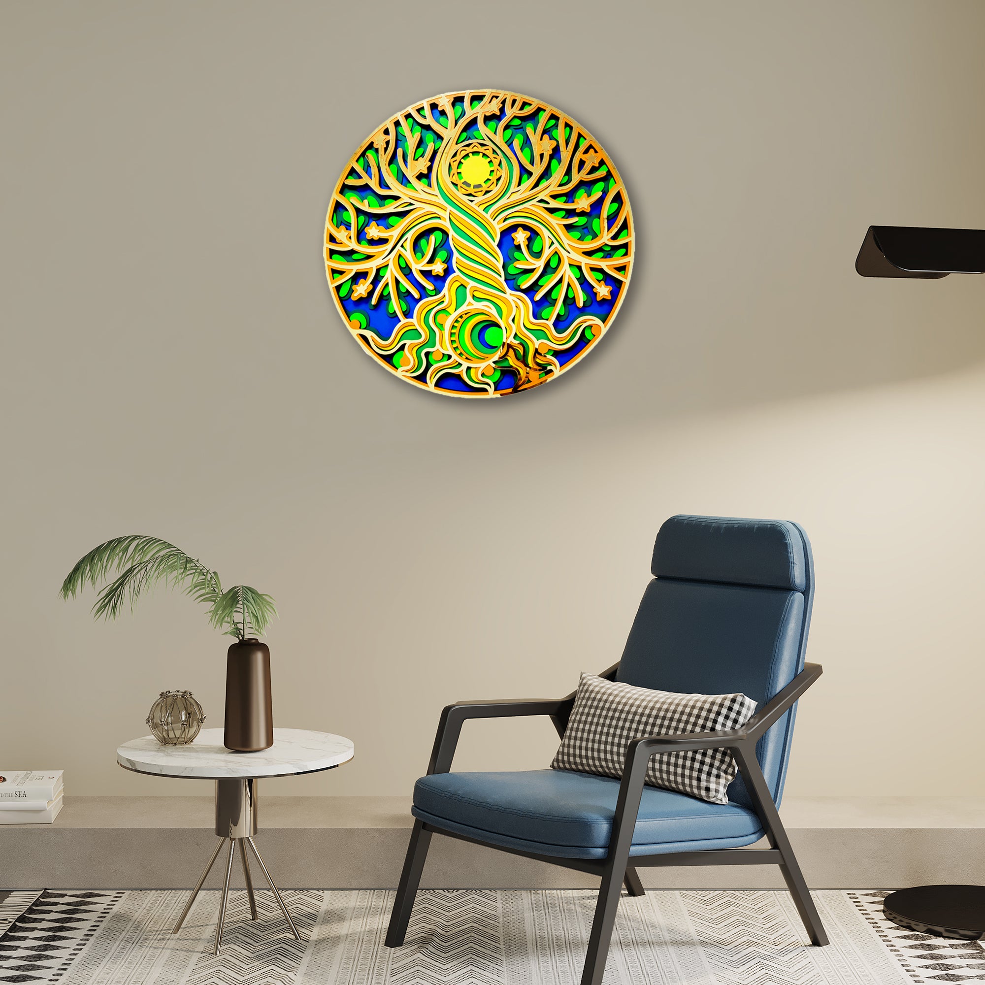 Buy 3D Tree of Life, Sun and Moon Mandala Art Wall Decor